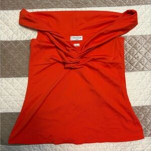 Aritzia Red Off-Shoulder Blouse